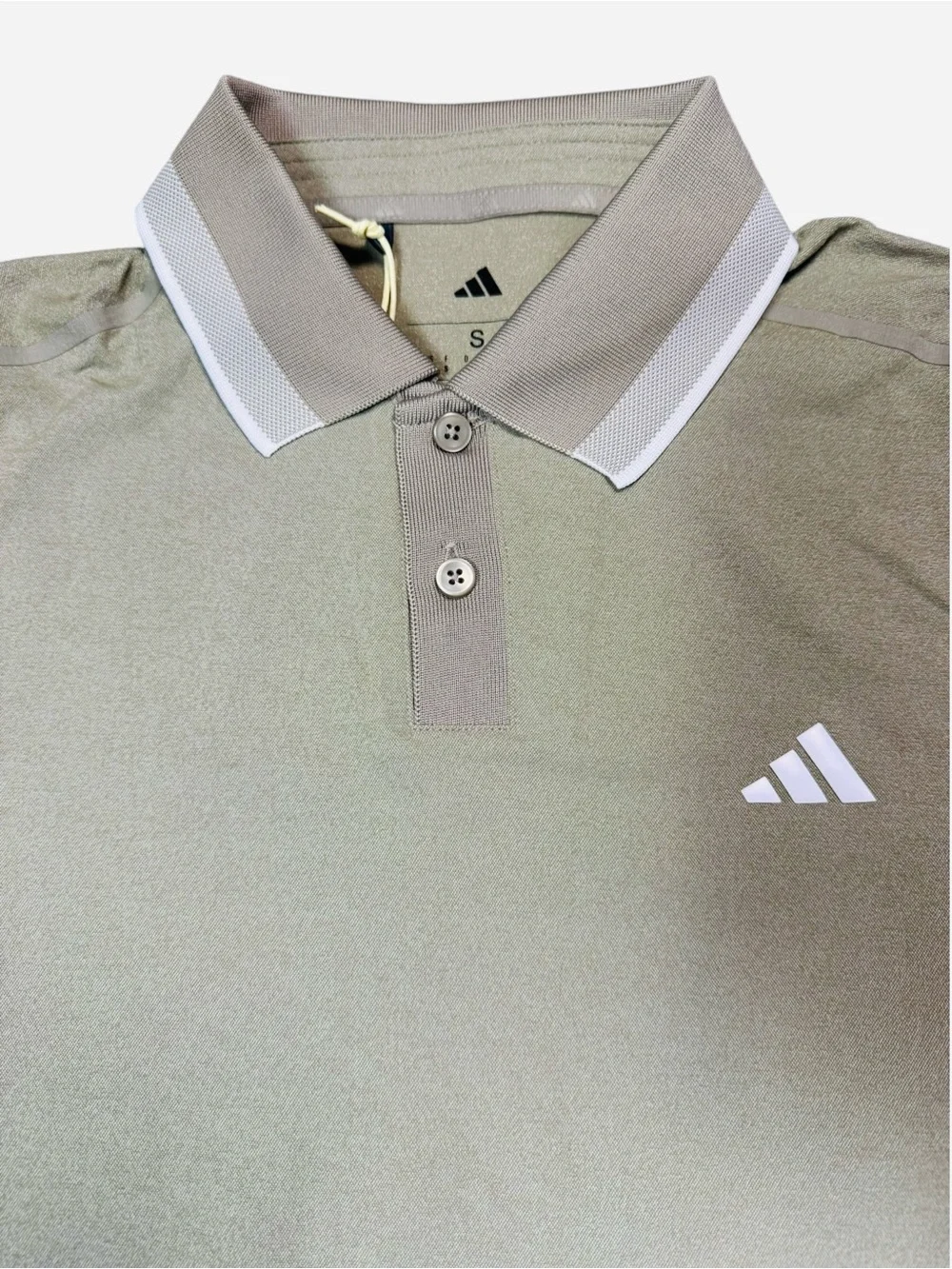 NWT New Adidas Ultimate365 Tour Twistknit Pique Polo Shirt In Putty Beige Size S